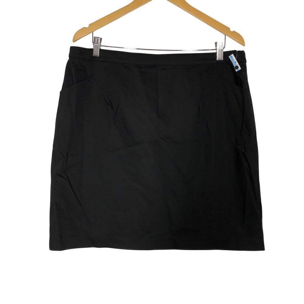 Donna Karan Skirt Cotton Blend Short Mini Pencil Black Size 16